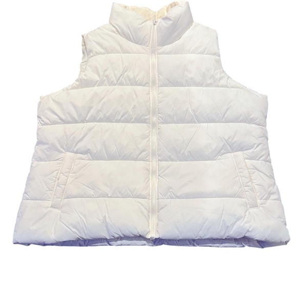 Old Navy Cream Puffer Vest Quilted Sleeveless Size XXL - Picture 4 of 9